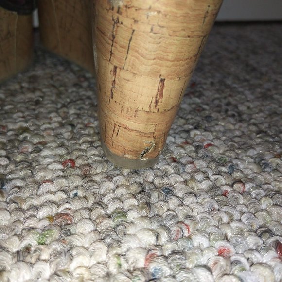 9 Madden Girl black Elastic strap wedge sandal cork heel - Picture 5 of 8